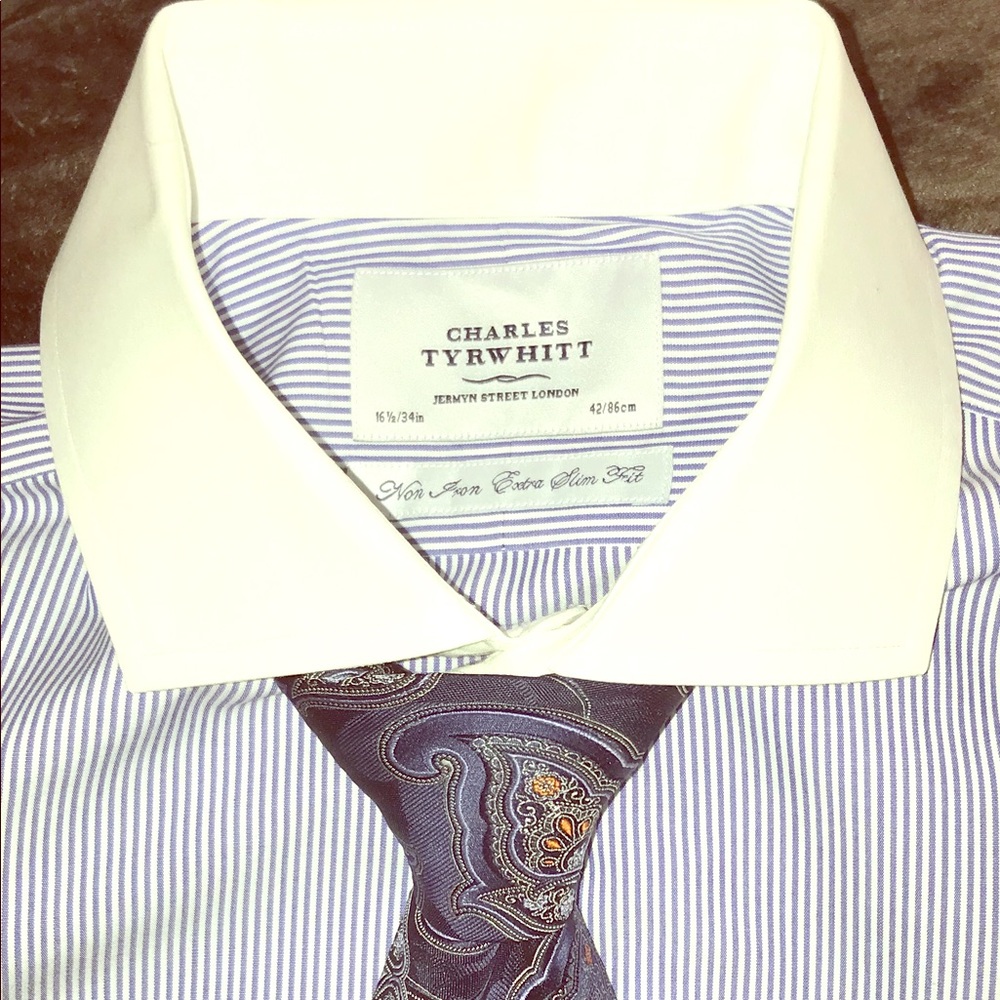 (2) Charles Tyrwhitt shirts w/french cuffs ONLY